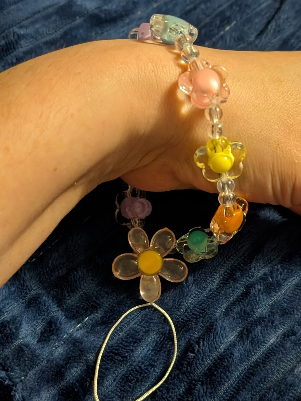 Colorful Flower Bead Phone Charm Strap - Multicolor